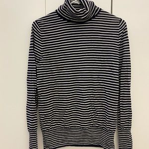 Black & White Striped J Crew Turtleneck